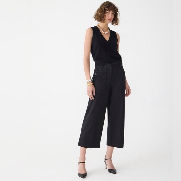 NWT J. Crew Sydney Wide-leg Pant in Bi-stretch Cotton Blend...